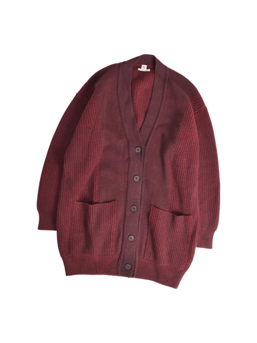 Hermes Cardigan Knit Long Sleeve Sellier Buttons Top Cashmere Red 42